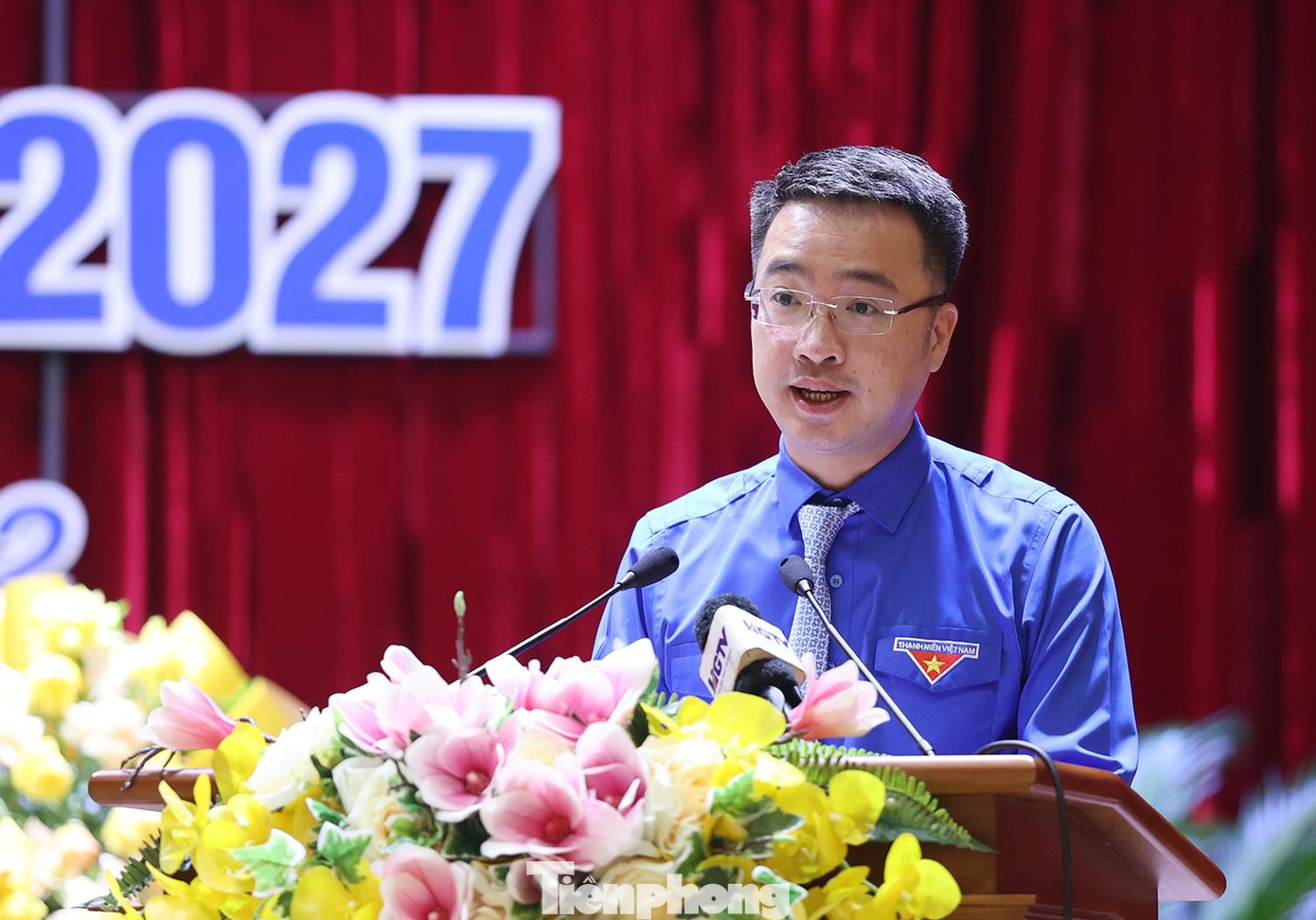 Bí thư T.Ư Đoàn Nguyễn Tường Lâm phát biểu tại đại hội