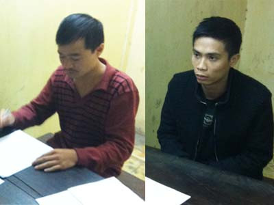 Hai đối tượng Trần Văn Thắng (trái) và Đỗ Lương Hoài . Hai đối tượng Trần Văn Thắng (trái) và Đỗ Lương Hoài