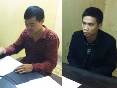 Hai đối tượng Trần Văn Thắng (trái) và Đỗ Lương Hoài 