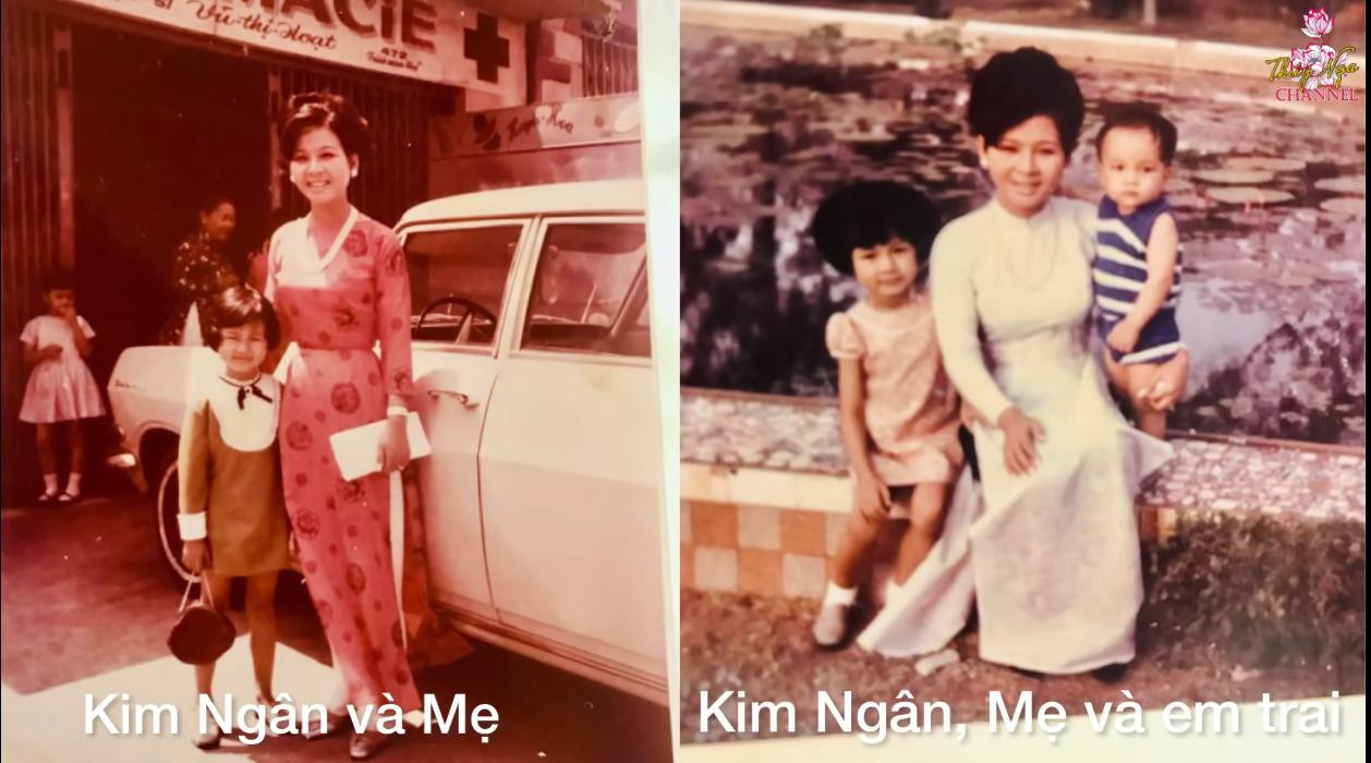 Hình ảnh Kim Ngân bên mẹ và em trai lúc nhỏ (Hình ảnh đã được mẹ Kim Ngân cho phép công khai)