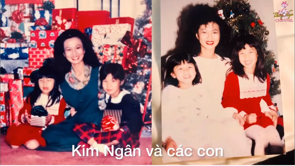 Hình ảnh Kim Ngân bên hai con gái lúc nhỏ (Hình ảnh đã được mẹ Kim Ngân cho phép công khai)