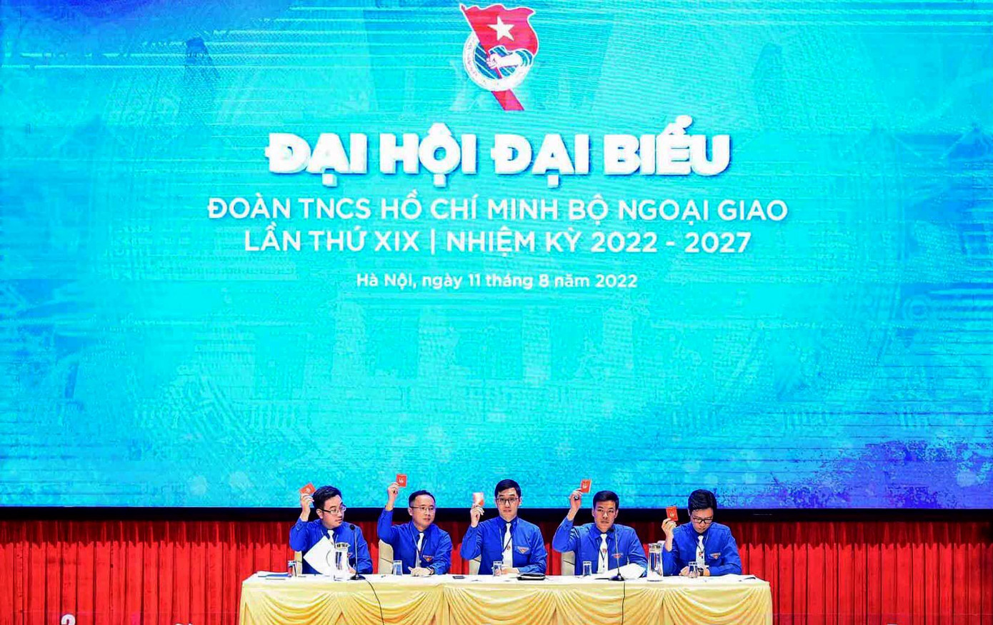Đại hội đại biểu Đoàn TNCS Hồ Chí Minh Bộ Ngoại giao lần thứ XIX diễn ra với 112 đại biểu. Ảnh: Đoàn Thanh niên Bộ Ngoại giao