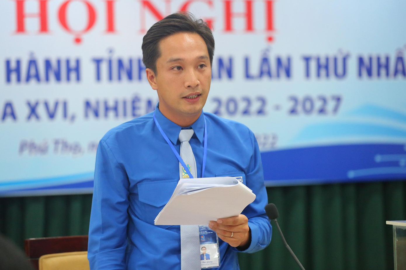 Anh Bùi Đức Giang chủ trì Hội nghị Ban Chấp hành Đoàn TNCS Hồ Chí Minh tỉnh Phú Thọ lần thứ nhất khóa XVI.