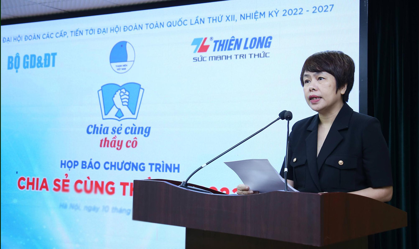 Chị Đặng Thị Phương Thảo - Phó Chủ tịch T.Ư Hội LHTN Việt Nam phát biểu tại chương trình. Ảnh: Lâm Đăng Hải