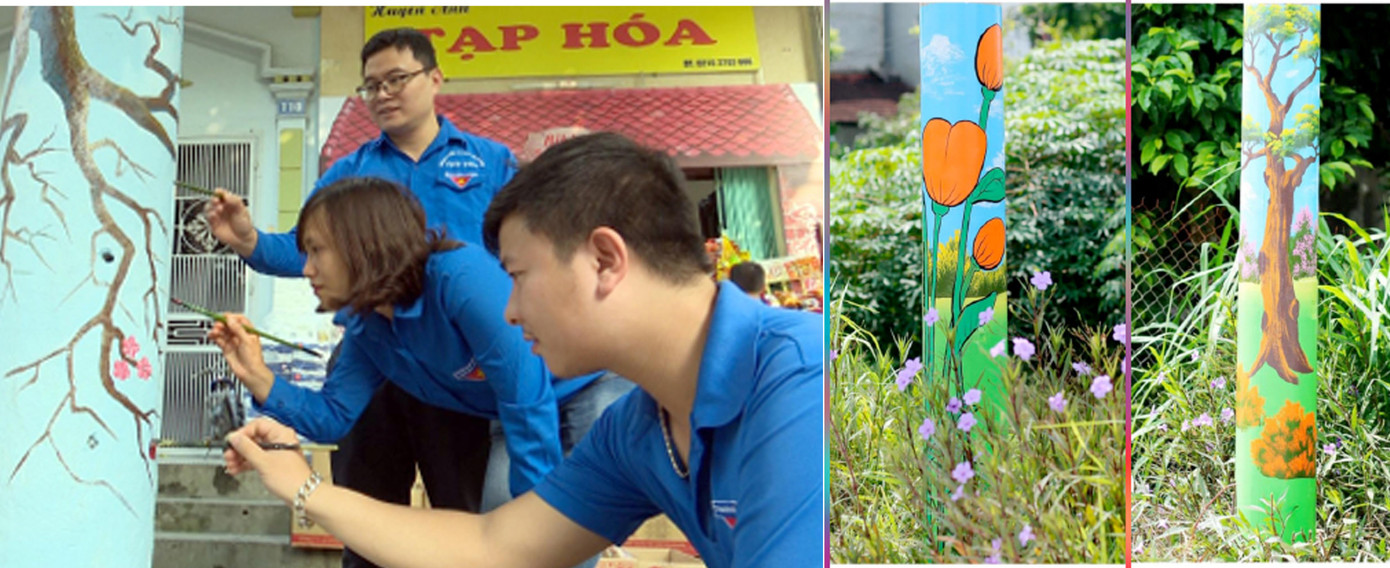 Công trình cột điện nở hoa. Ảnh: TĐPT