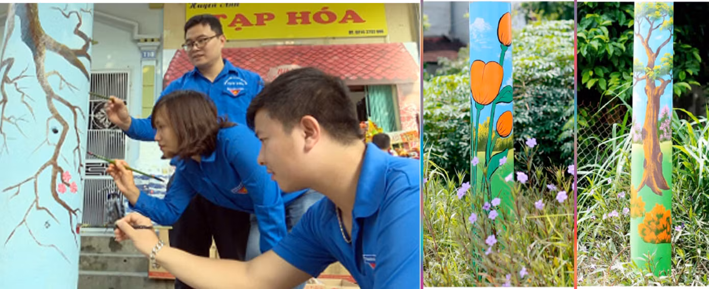 Công trình cột điện nở hoa. Ảnh: TĐPT