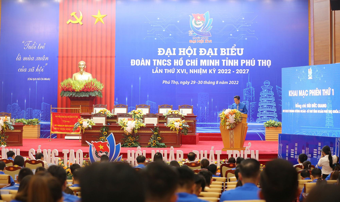 Phiên thứ nhất Đại hội đại biểu Đoàn TNCS Hồ Chí Minh tỉnh Phú Thọ lần thứ XVI. Phiên thứ nhất Đại hội đại biểu Đoàn TNCS Hồ Chí Minh tỉnh Phú Thọ lần thứ XVI.