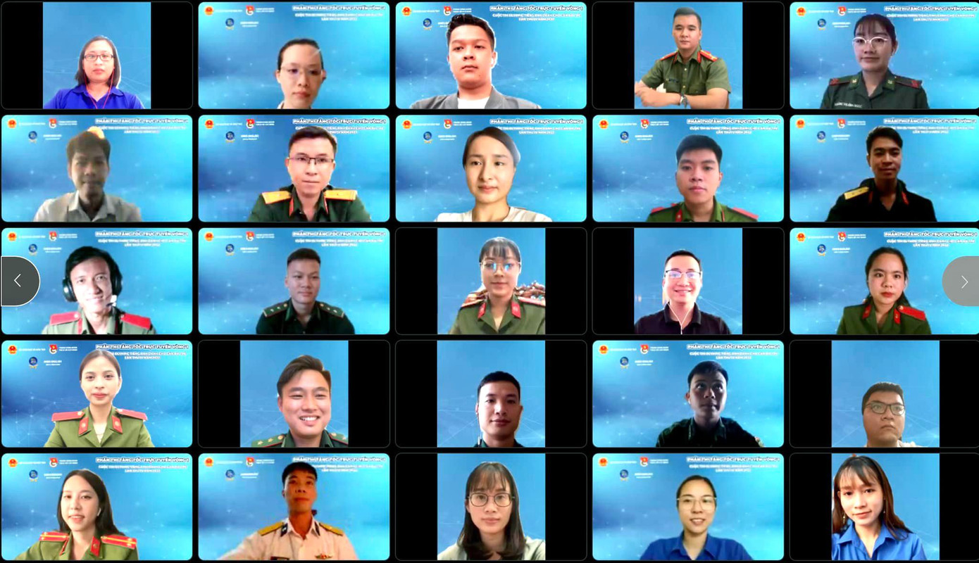 Các thí sinh tham gia phần thi Tăng tốc trực tuyến Vòng 1. Ảnh: BTC