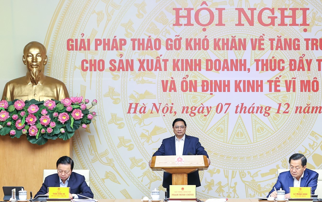Thủ tướng Phạm Minh Chính phát biểu khai mạc hội nghị. Ảnh: Nhật Bắc