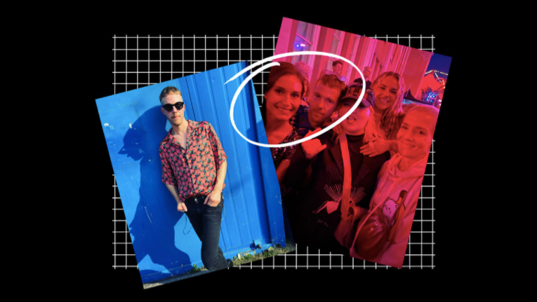 Olavi Uusivirta đứng cạnh Thủ tướng Phần Lan Sanna Marine trong bức ảnh chụp cùng nhóm bạn Olavi Uusivirta đứng cạnh Thủ tướng Phần Lan Sanna Marine trong bức ảnh chụp cùng nhóm bạn