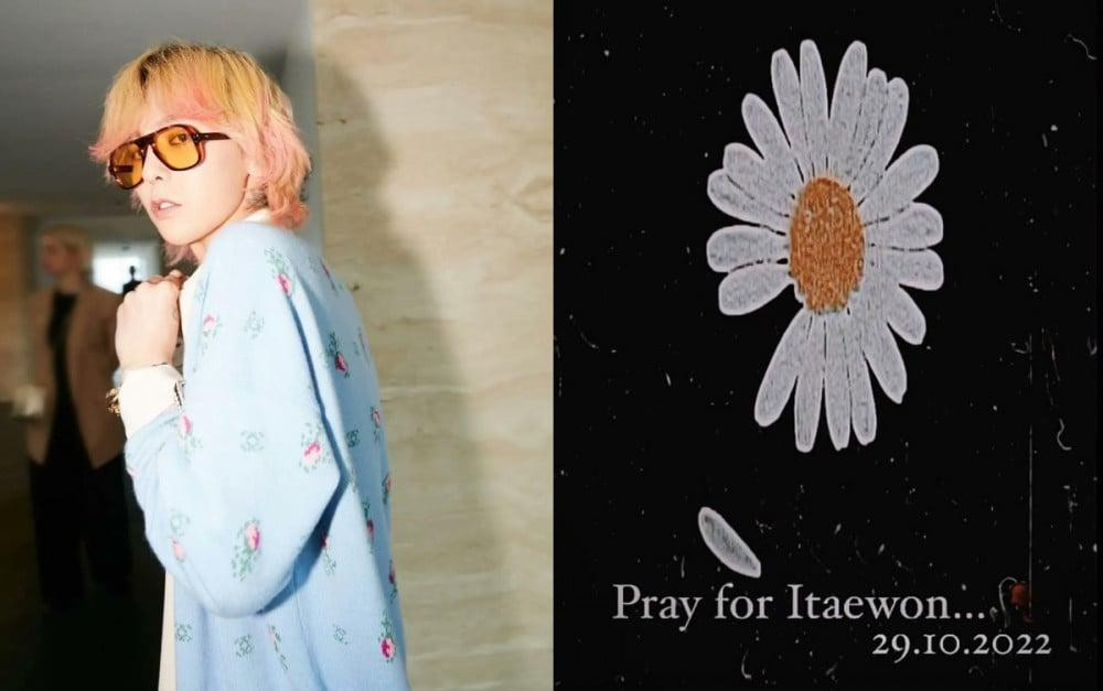 G-Dragon bị chỉ trích vì đăng ảnh bông hoa cúc khi cầu nguyện cho nạn nhân ở thảm kịch Itaewon. Ảnh: Allkpop.