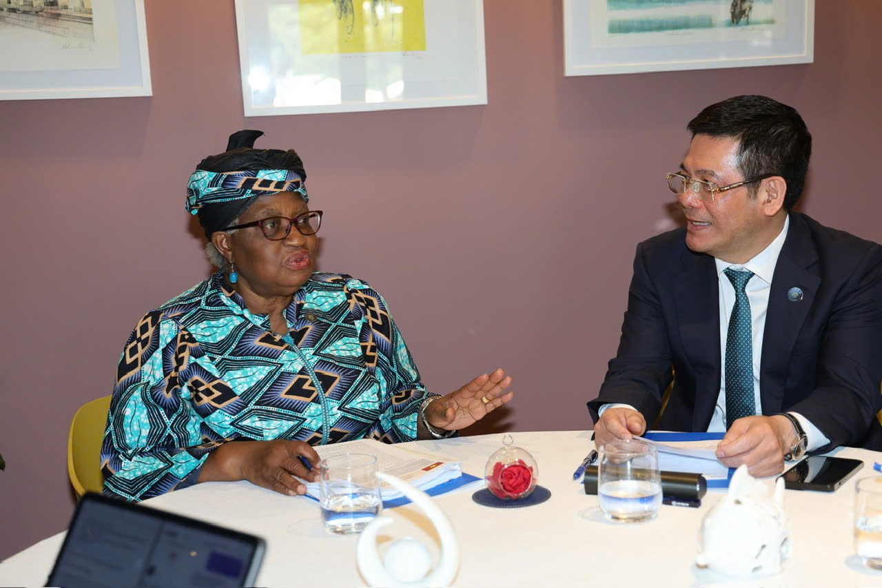 Bộ trưởng Nguyễn Hồng Diên và Tổng giám đốc WTO Ngozi Okonjo Iweala.