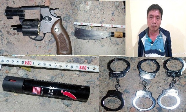 Đối tượng Đỗ Tuấn Anh cùng tang vật gây án Đối tượng Đỗ Tuấn Anh cùng tang vật gây án