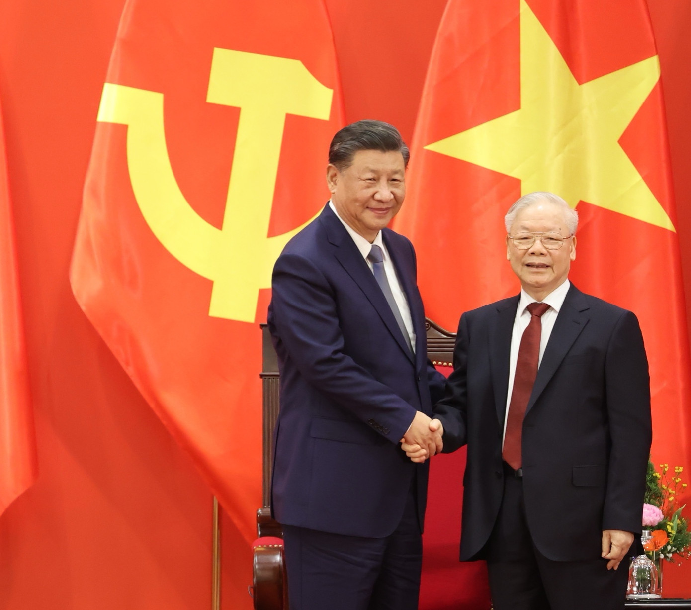 Hai Tổng Bí thư tại cuộc gặp gỡ. (Ảnh: Trọng Tài)