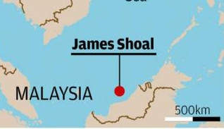 Bãi đá James Shoal nơi Hải quân Trung Quốc tràn xuống tập trận đổ bộ chỉ cách thành phố biển Bintulu của Malaysia 80 km.. Bãi đá James Shoal nơi Hải quân Trung Quốc tràn xuống tập trận đổ bộ chỉ cách thành phố biển Bintulu của Malaysia 80 km.