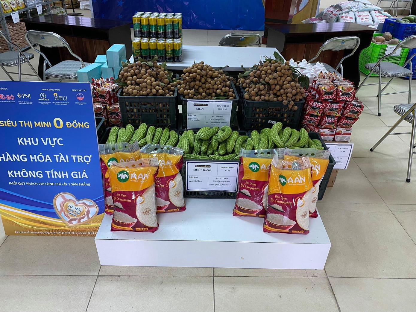 Gạo A An tại Siêu thị 0đ hỗ trợ người dân mùa dịch