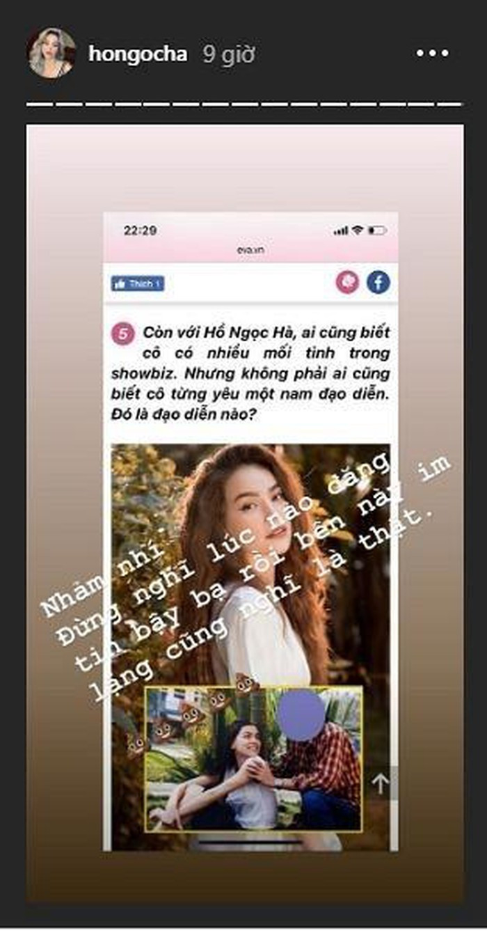 Hồ Ngọc Hà phản ứng cực gắt trước tin đồn từng yêu một đạo diễn ảnh 1