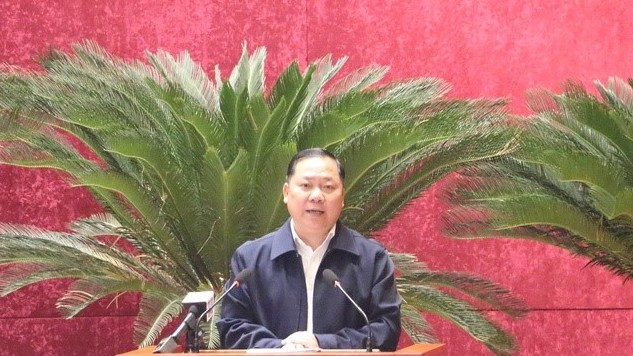 Ông Nguyễn Phi Long, Bí thư Tỉnh ủy Hòa Bình phát biểu chỉ đạo hội nghị.