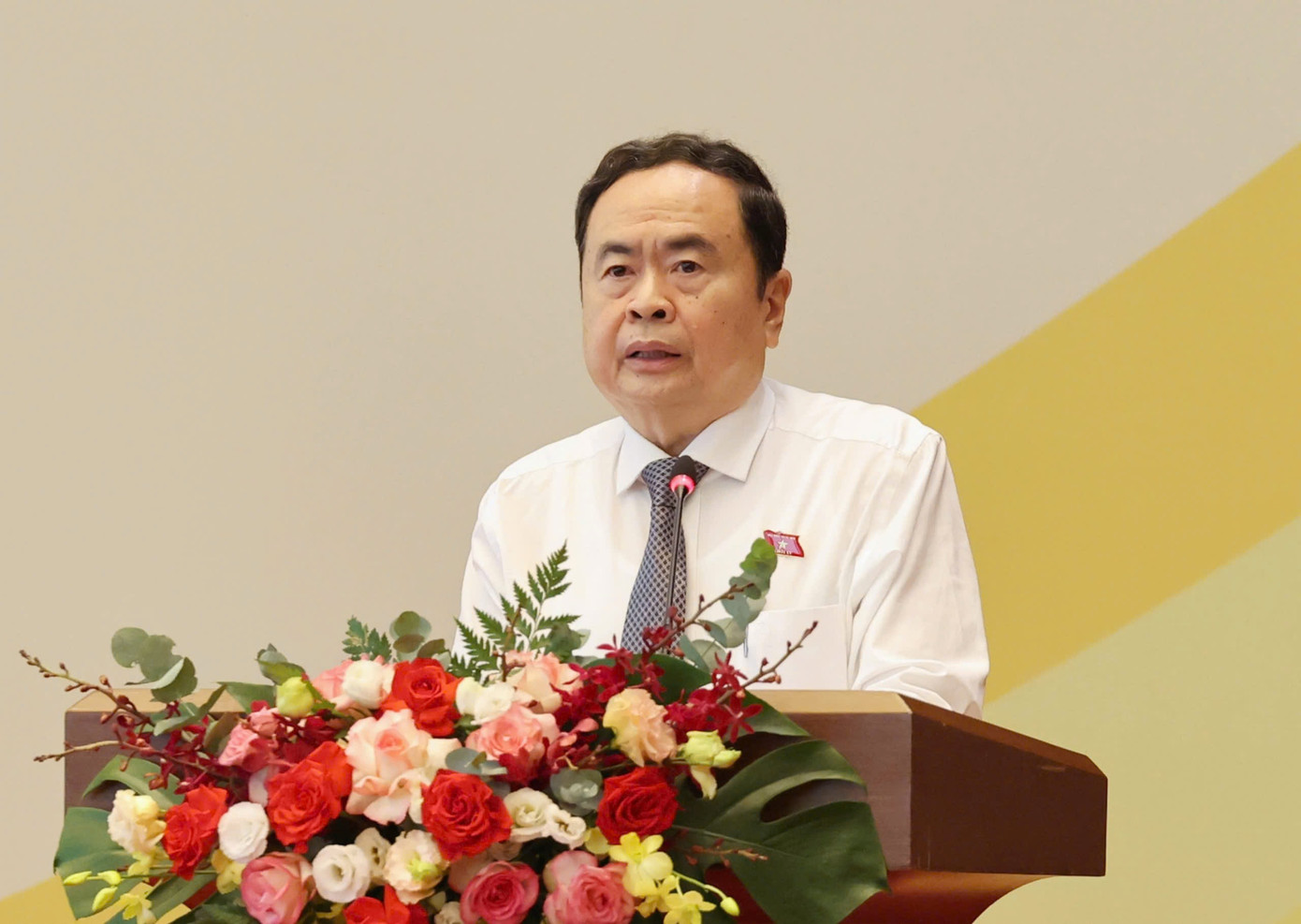 Chủ tịch Quốc hội Trần Thanh Mẫn phát biểu khai mạc. (Ảnh: Như Ý) Chủ tịch Quốc hội Trần Thanh Mẫn phát biểu khai mạc. (Ảnh: Như Ý)