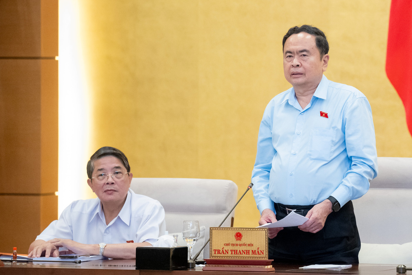 Chủ tịch Quốc hội Trần Thanh Mẫn phát biểu tại phiên họp chuyên đề pháp luật Chủ tịch Quốc hội Trần Thanh Mẫn phát biểu tại phiên họp chuyên đề pháp luật