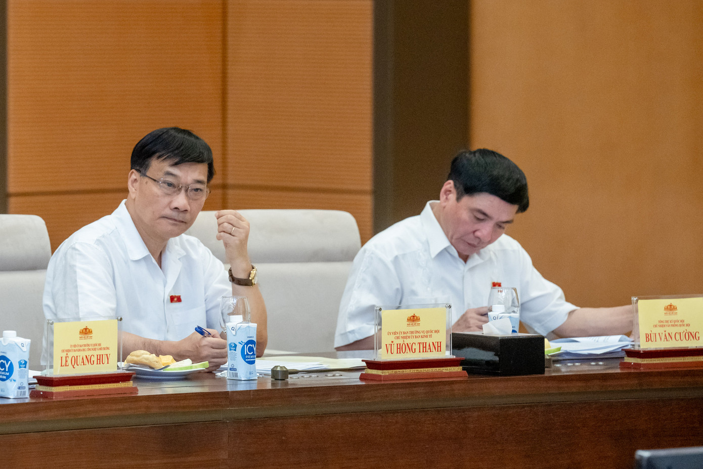 Tổng Thư ký Quốc hội Bùi Văn Cường và Chủ nhiệm Ủy ban Kinh tế Vũ Hồng Thanh. Ảnh: QH. Tổng Thư ký Quốc hội Bùi Văn Cường và Chủ nhiệm Ủy ban Kinh tế Vũ Hồng Thanh. Ảnh: QH.