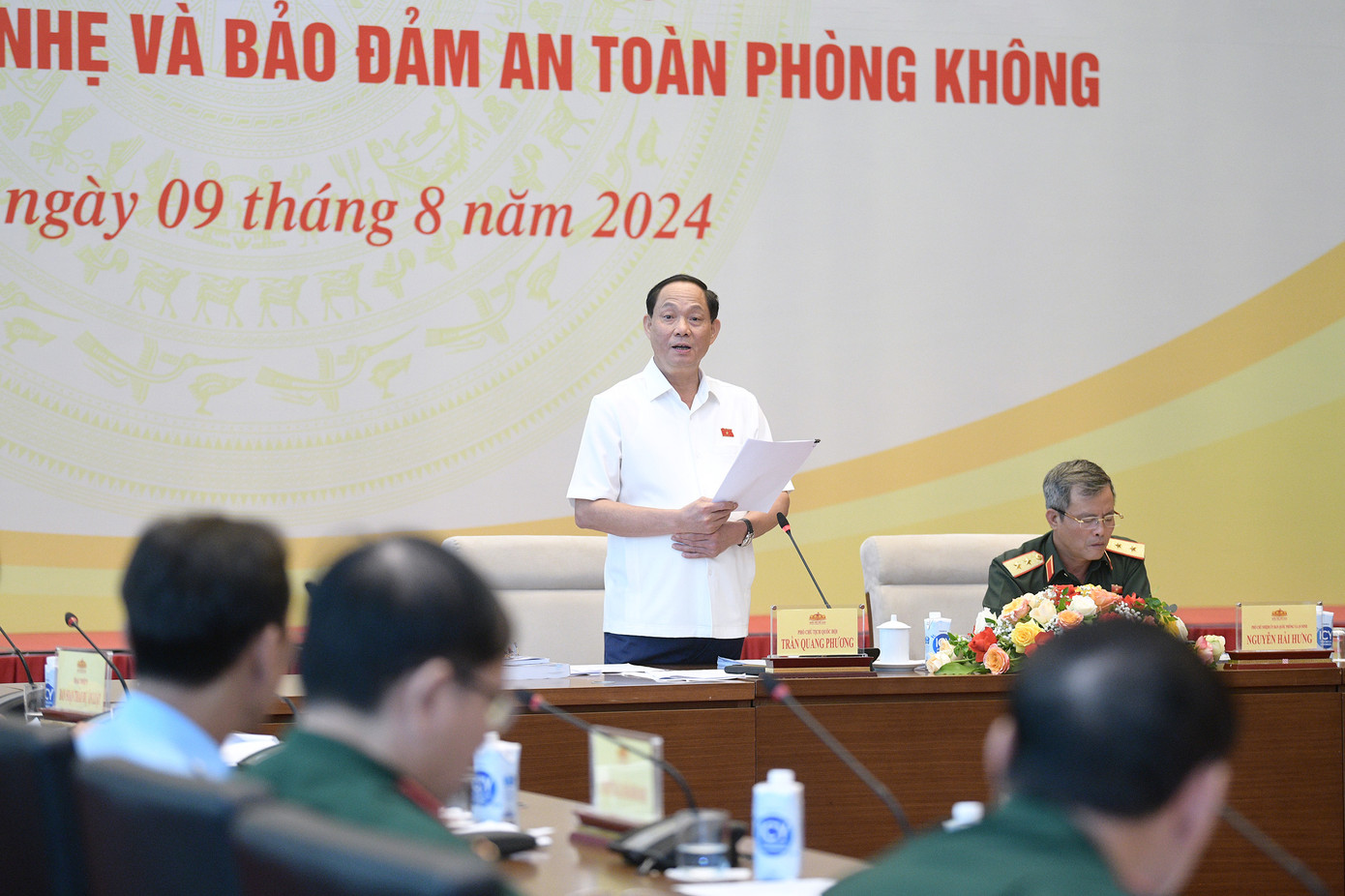 Phó Chủ tịch Quốc hội, Thượng tướng Trần Quang Phương phát biểu chỉ đạo. (Ảnh Quốc hội)