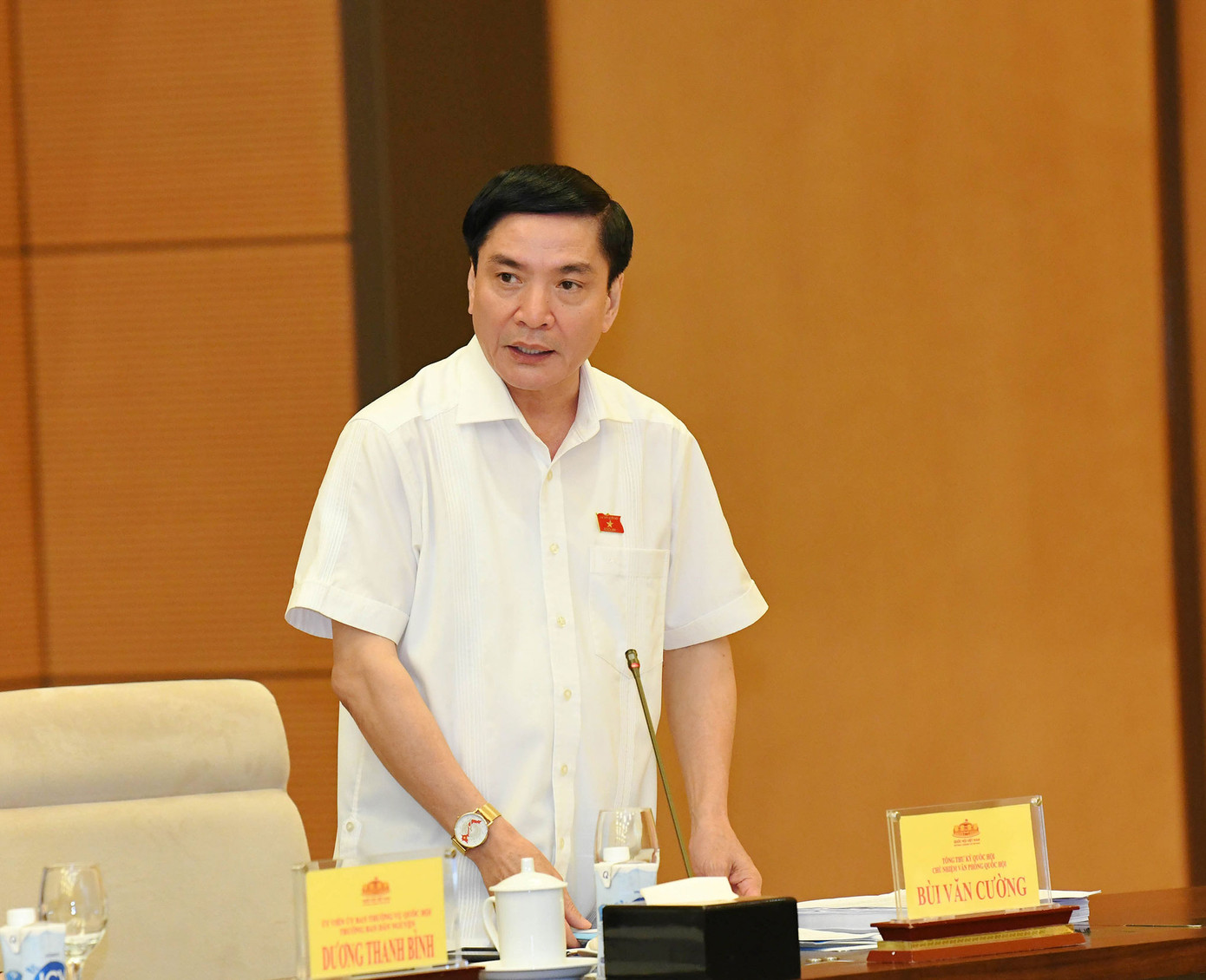 Tổng Thư ký Quốc hội Bùi Văn Cường phát biểu. Ảnh: Lâm Hiển Tổng Thư ký Quốc hội Bùi Văn Cường phát biểu. Ảnh: Lâm Hiển