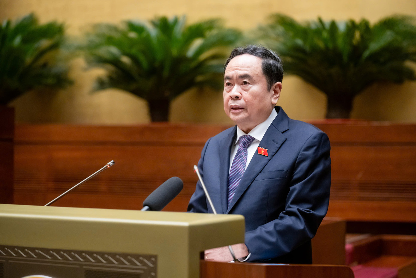 Chủ tịch Quốc hội Trần Thanh Mẫn phát biểu khai mạc. Ảnh Như Ý Chủ tịch Quốc hội Trần Thanh Mẫn phát biểu khai mạc. Ảnh Như Ý