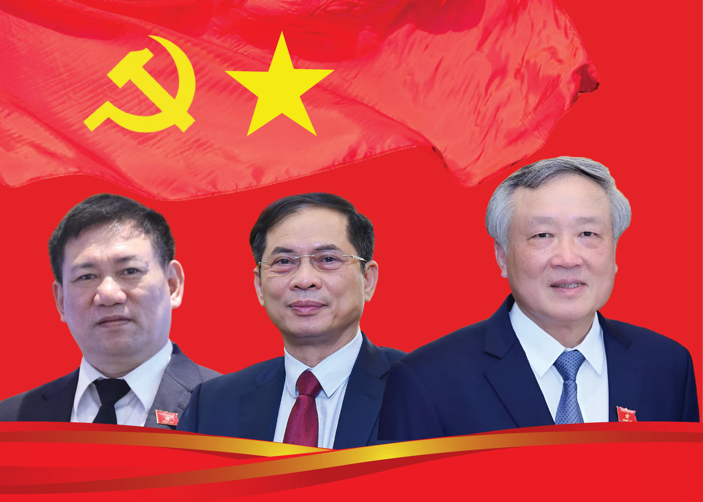 Các tân Phó Thủ tướng Hồ Đức Phớc, Bùi Thanh Sơn và Nguyễn Hòa Bình (từ trái qua). Ảnh: Linh Anh Các tân Phó Thủ tướng Hồ Đức Phớc, Bùi Thanh Sơn và Nguyễn Hòa Bình (từ trái qua). Ảnh: Linh Anh