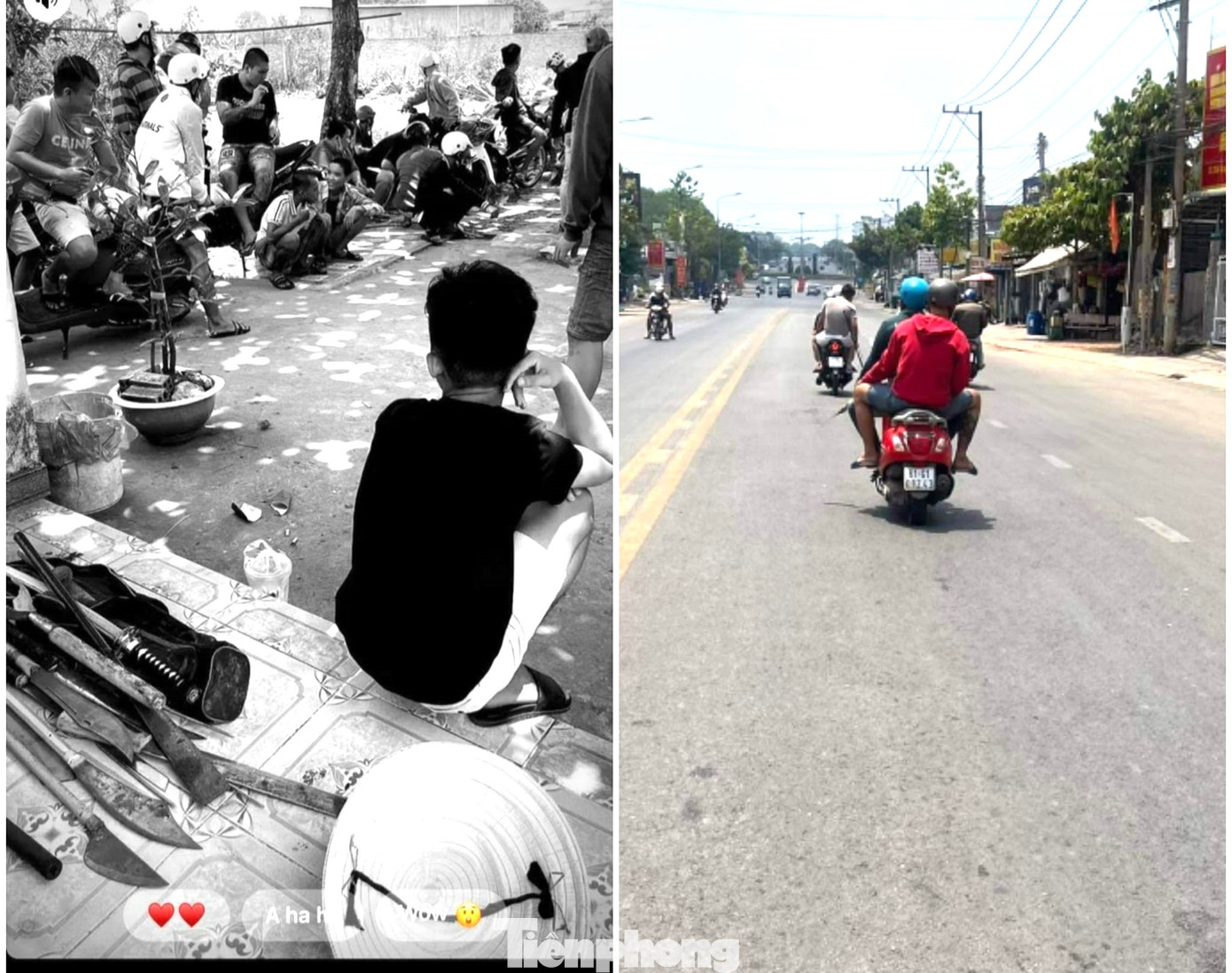 Nhóm đối tượng mang dao đi tìm người để chém còn chia sẻ hình ảnh, clip lên mạng xã hội