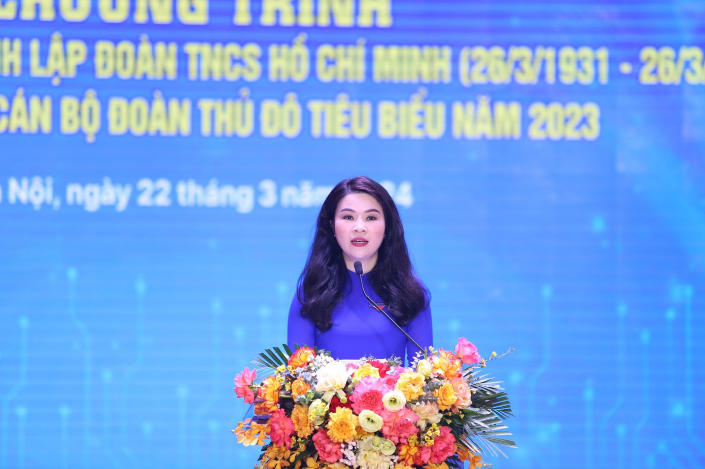 Chị Chu Hồng Minh - Bí thư Thành Đoàn Hà Nội phát biểu tại chương trình Chị Chu Hồng Minh - Bí thư Thành Đoàn Hà Nội phát biểu tại chương trình