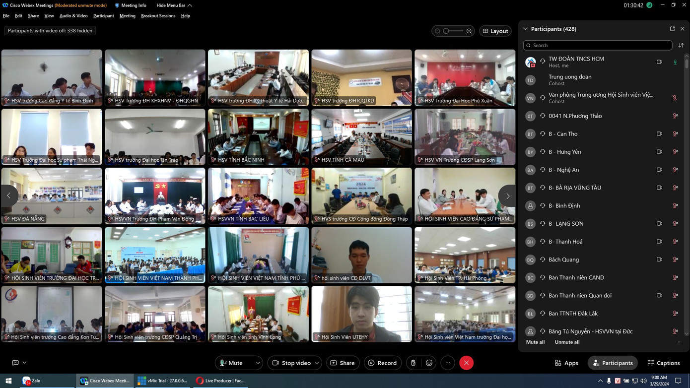 Các điểm cầu trực tuyến