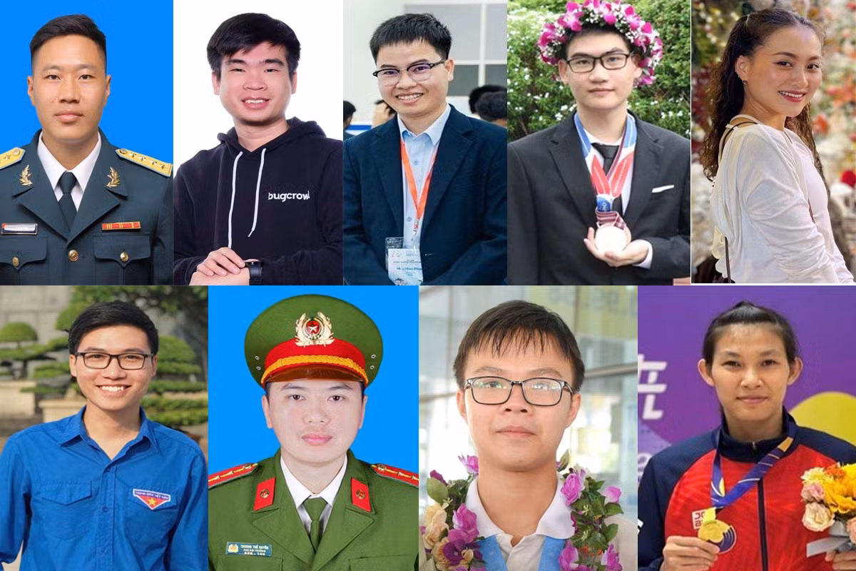 Chân dung 9 gương mặt trẻ Việt Nam triển vọng năm 2023 (từ trái qua): Đại uý Lê Văn Tùng; Nguyễn Tuấn Anh; TS Phạm Huy Hiệu; Nguyễn Tuấn Phong; Lô Ngọc Thuý; Lê Văn Phúc; Đại uý Trương Thế Quyền; Phạm Việt Hưng; Trần Thị Ngọc Yến Chân dung 9 gương mặt trẻ Việt Nam triển vọng năm 2023 (từ trái qua): Đại uý Lê Văn Tùng; Nguyễn Tuấn Anh; TS Phạm Huy Hiệu; Nguyễn Tuấn Phong; Lô Ngọc Thuý; Lê Văn Phúc; Đại uý Trương Thế Quyền; Phạm Việt Hưng; Trần Thị Ngọc Yến