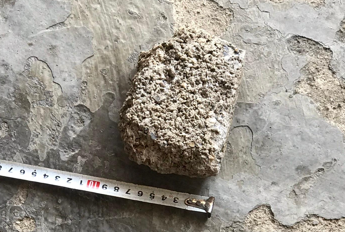 Viên gạch thu giữ.