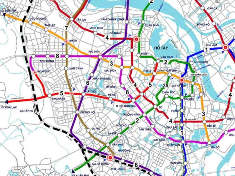 Quy hoạch mạng lưới metro thành phố Hà Nội.