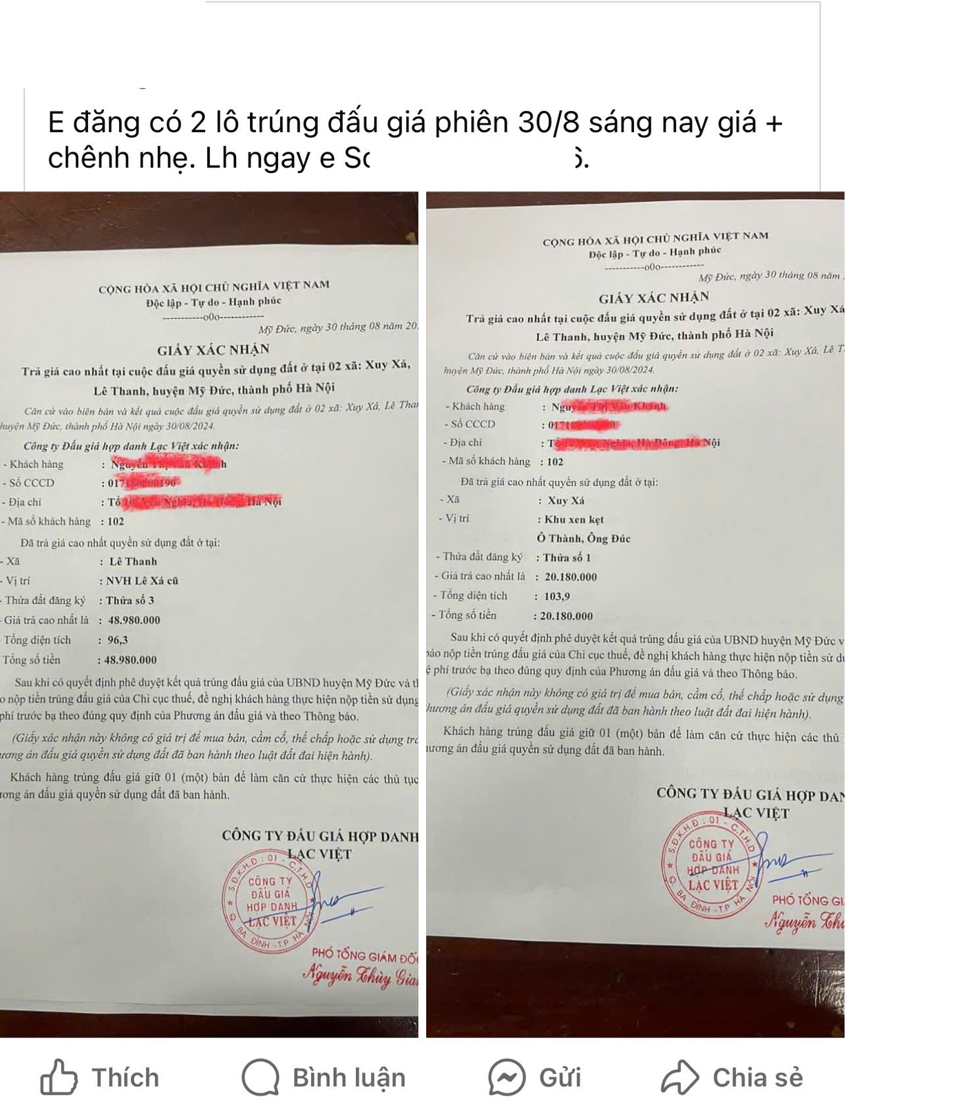 Môi giới bất động sản đăng tin rao bán các lô đất trúng đấu giá kèm với giá chênh. Môi giới bất động sản đăng tin rao bán các lô đất trúng đấu giá kèm với giá chênh.