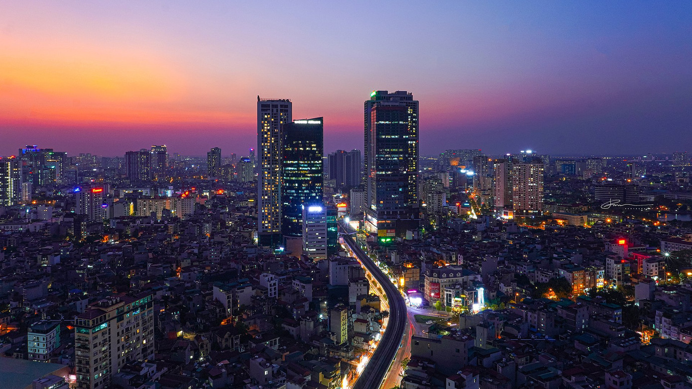 Tuyến Metro 3 đoạn trên cao Nhổn - Cầu Giấy. (Ảnh: NKST)