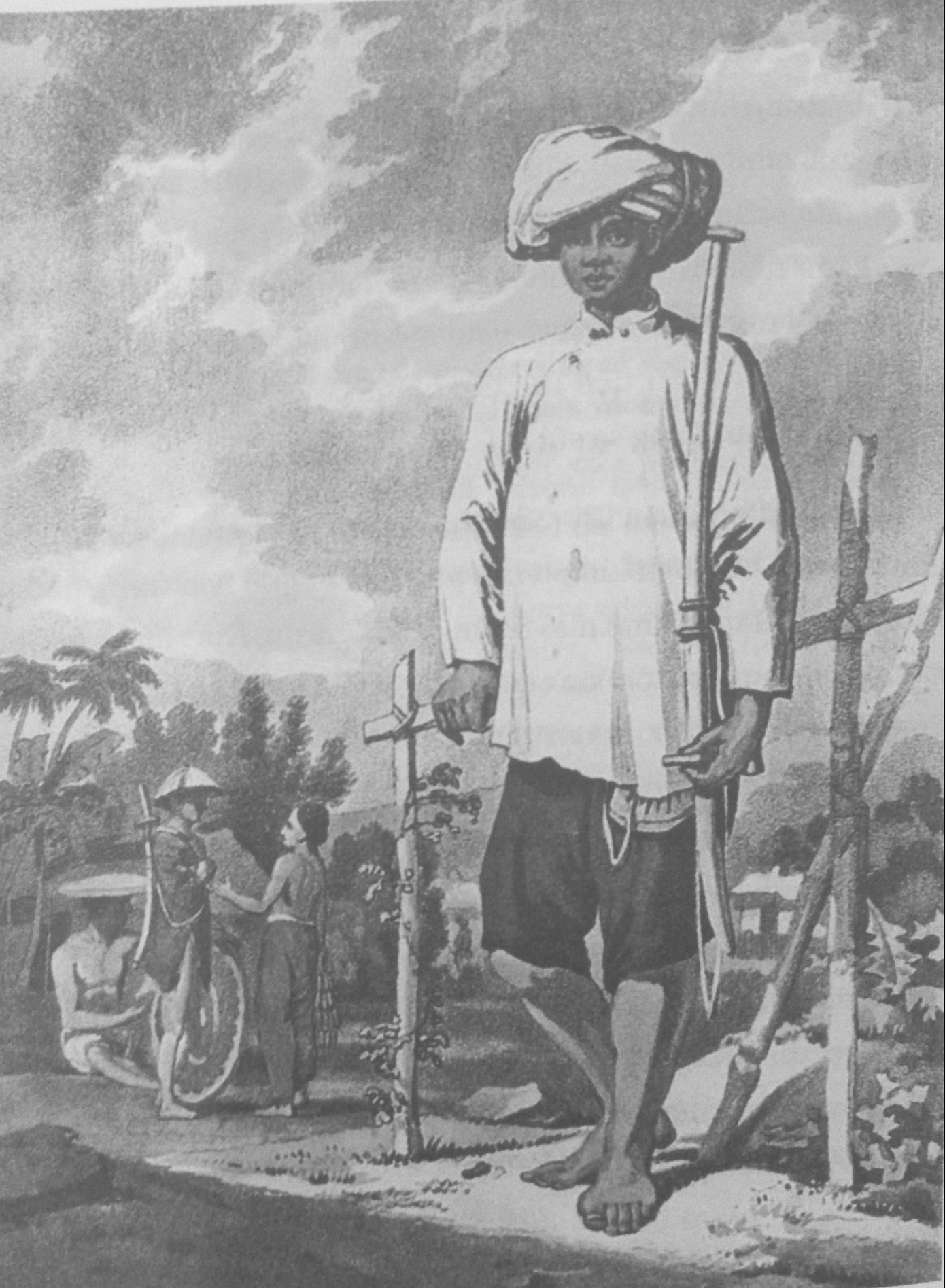 Lính Tây Sơn. Tranh của William Alexander, một thành viên của phái bộ Huân tước McCartney năm 1793. Hình vẽ cho thấy trang phục và vũ khí của binh sĩ Tây Sơn. Theo Cuộc nổi dậy của nhà Tây Sơn của tác giả George Dutton, Lê Nguyễn dịch và giới thiệu. Lính Tây Sơn. Tranh của William Alexander, một thành viên của phái bộ Huân tước McCartney năm 1793. Hình vẽ cho thấy trang phục và vũ khí của binh sĩ Tây Sơn. Theo Cuộc nổi dậy của nhà Tây Sơn của tác giả George Dutton, Lê Nguyễn dịch và giới thiệu.