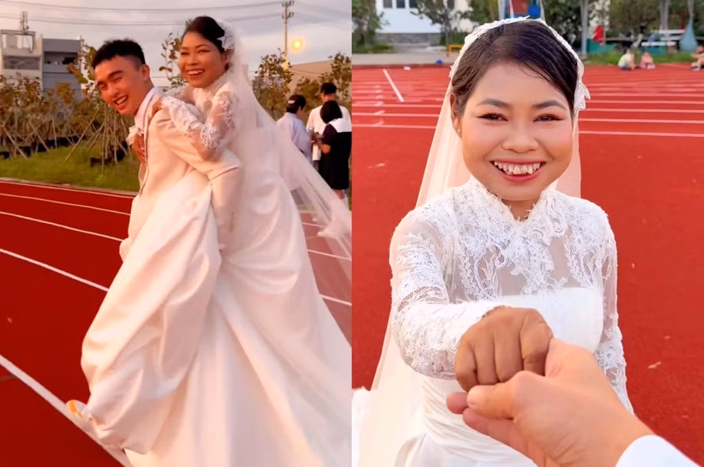 Dù không phải là một đám cưới thật, nhưng với chị Hà, đây là kỷ niệm khó quên nhất trong cuộc đời (Ảnh: Quang Khánh).