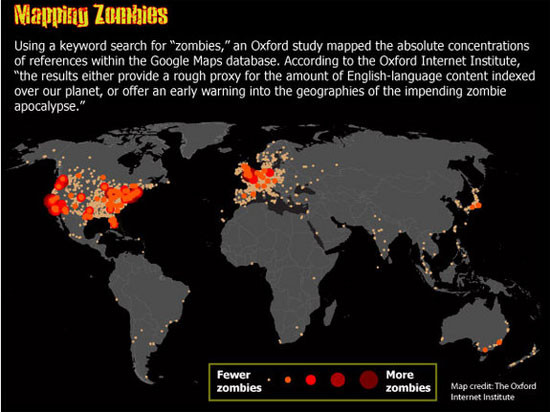 Bản đồ tham khảo Zombie do Viện Internet Oxford lập