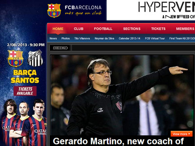 Thông báo bổ nhiệm Martino trên trang chủ Barcelona ảnh chụp màn hình