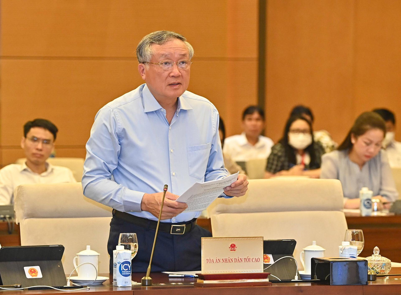 Chánh án TAND Tối cao Nguyễn Hòa Bình. Ảnh Như Ý Chánh án TAND Tối cao Nguyễn Hòa Bình. Ảnh Như Ý