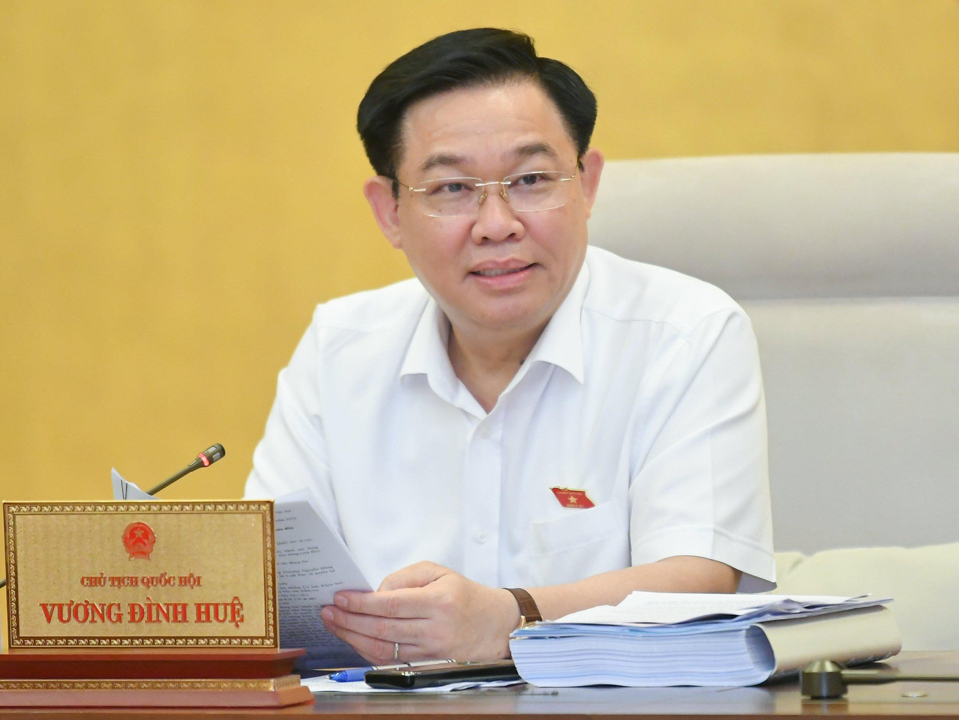 Chủ tịch Quốc hội Vương Đình Huệ phát biểu tại phiên họp Chủ tịch Quốc hội Vương Đình Huệ phát biểu tại phiên họp