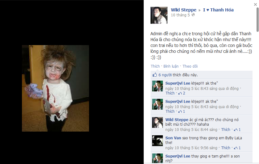 Những lời kích động kì thị của H. trên Facebook