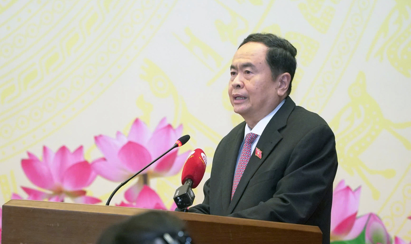 Chủ tịch Quốc hội Trần Thanh Mẫn phát biểu tại chương trình. Ảnh: Quang Trường Chủ tịch Quốc hội Trần Thanh Mẫn phát biểu tại chương trình. Ảnh: Quang Trường