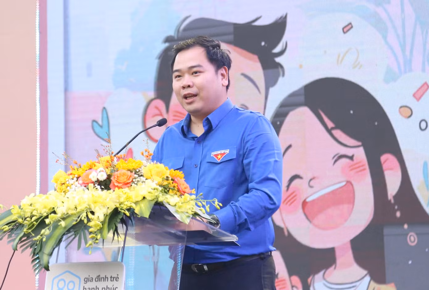 Anh Nguyễn Xuân Hiếu phát biểu khai mạc ngày hội. Ảnh: Lâm Đăng Hải