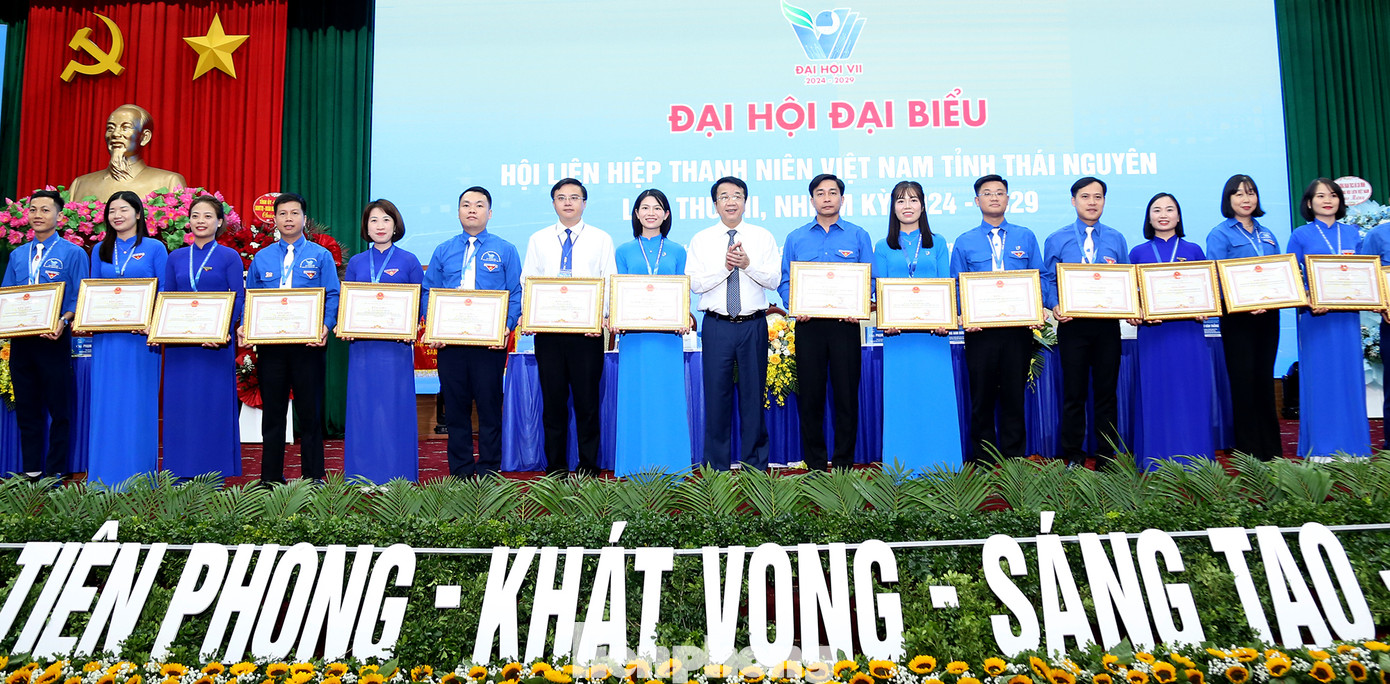 10 tập thể và 10 cá nhân vinh dự nhận Bằng khen của Chủ tịch UBND tỉnh Thái Nguyên. Ảnh: Lâm Đăng Hải