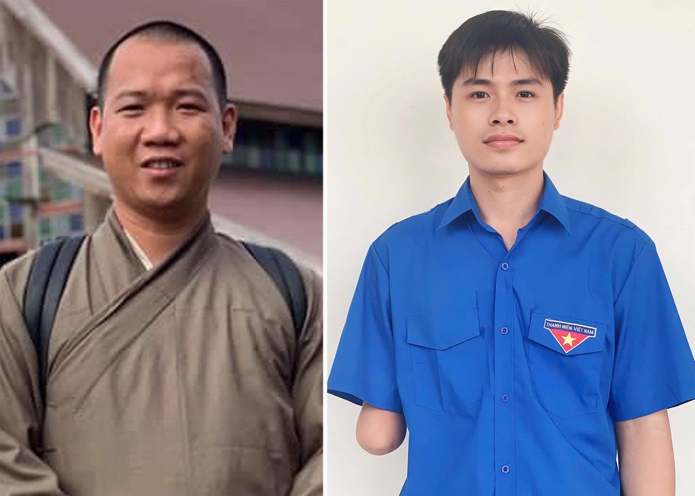 Đại đức Thích Minh Trí và anh Nguyễn Phúc Đức.