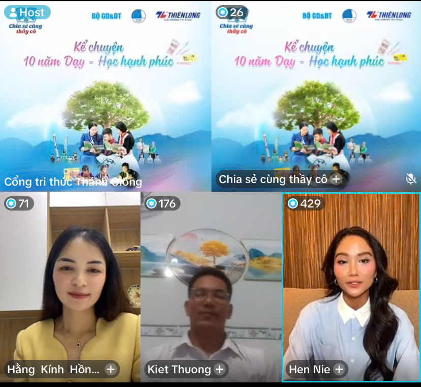 Chương trình giao lưu trực tuyến với chủ đề “10 năm kể chuyện dạy học hạnh phúc”.