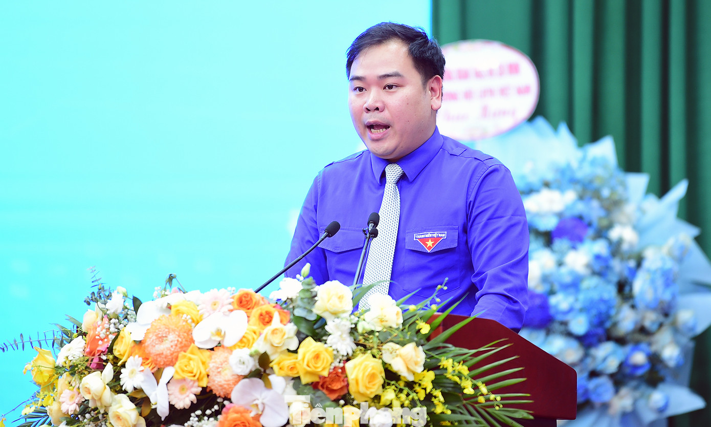 Anh Nguyễn Xuân Hiếu phát biểu tại Đại hội. Ảnh: Xuân Tùng